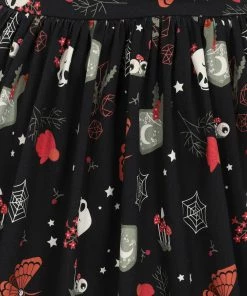 Collectif Jasmine Swing Skirt In Witches Garden