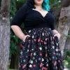 Collectif Jasmine Swing Skirt In Witches Garden