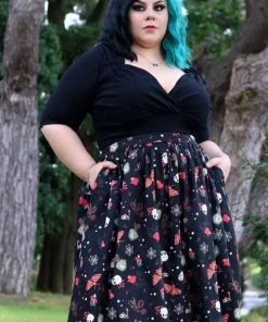 Collectif Jasmine Swing Skirt In Witches Garden