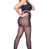 Pamela Mann Hosiery Pamela Mann Curvy Super-Stretch Jive Seamed Tights In Black/Black