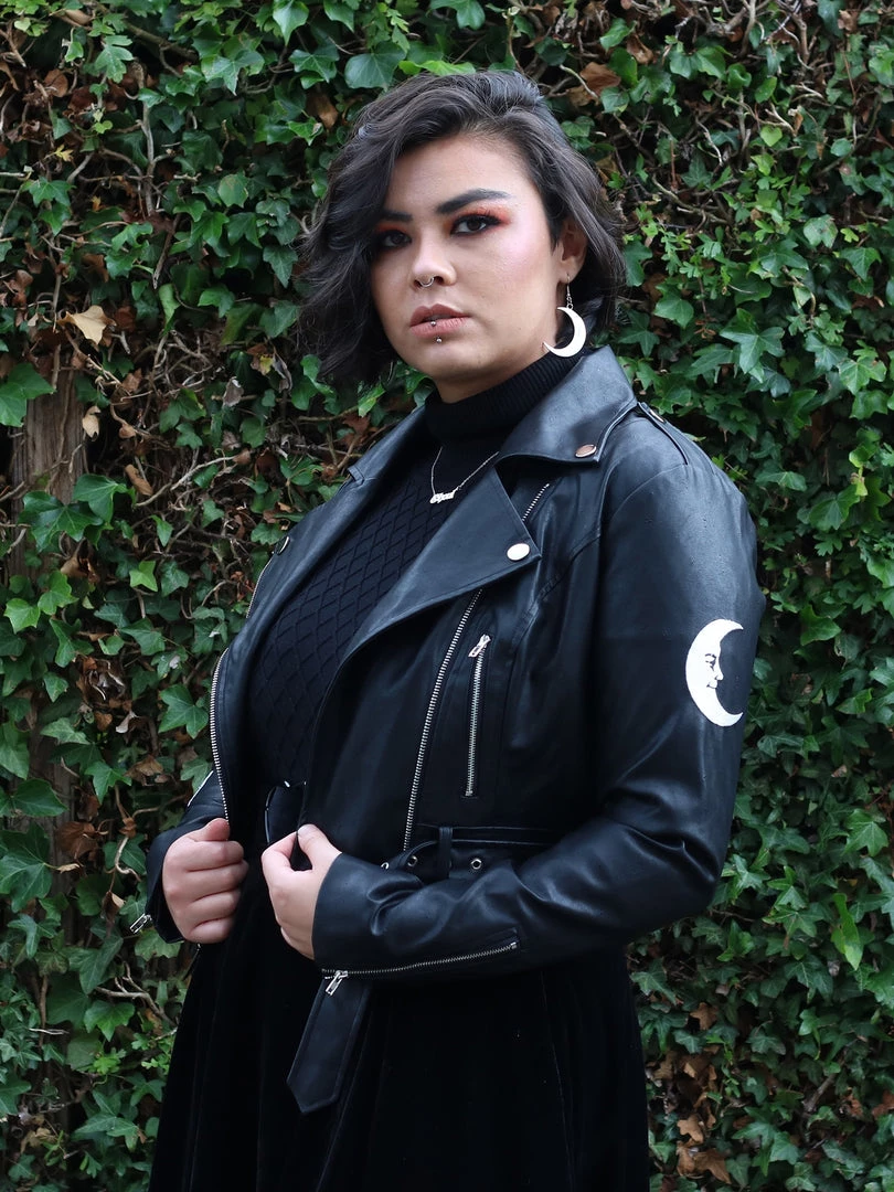 Collectif Lana Biker Jacket In Black Spooky Babe Winter 2 Collectif Lana Biker Jacket In Black Spooky Babe Winter