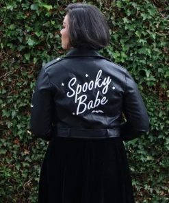 Collectif Lana Biker Jacket In Black Spooky Babe Winter 13 Collectif Lana Biker Jacket In Black Spooky Babe Winter