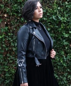Collectif Lana Biker Jacket In Black Spooky Babe Winter 14 Collectif Lana Biker Jacket In Black Spooky Babe Winter