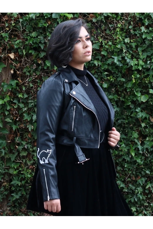 Collectif Lana Biker Jacket In Black Spooky Babe Winter 4 Collectif Lana Biker Jacket In Black Spooky Babe Winter