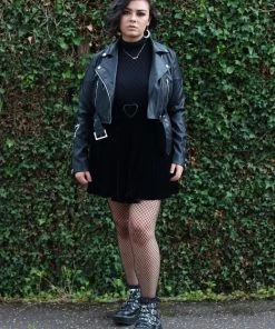 Collectif Lana Biker Jacket In Black Spooky Babe Winter 15 Collectif Lana Biker Jacket In Black Spooky Babe Winter