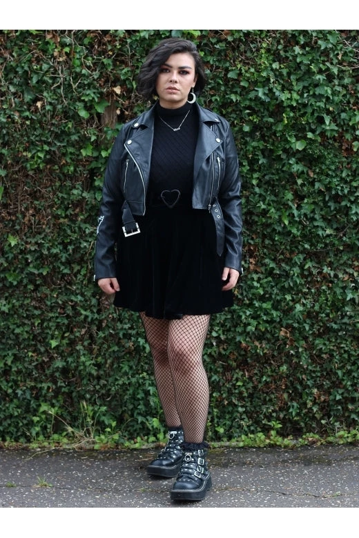 Collectif Lana Biker Jacket In Black Spooky Babe Winter 5 Collectif Lana Biker Jacket In Black Spooky Babe Winter