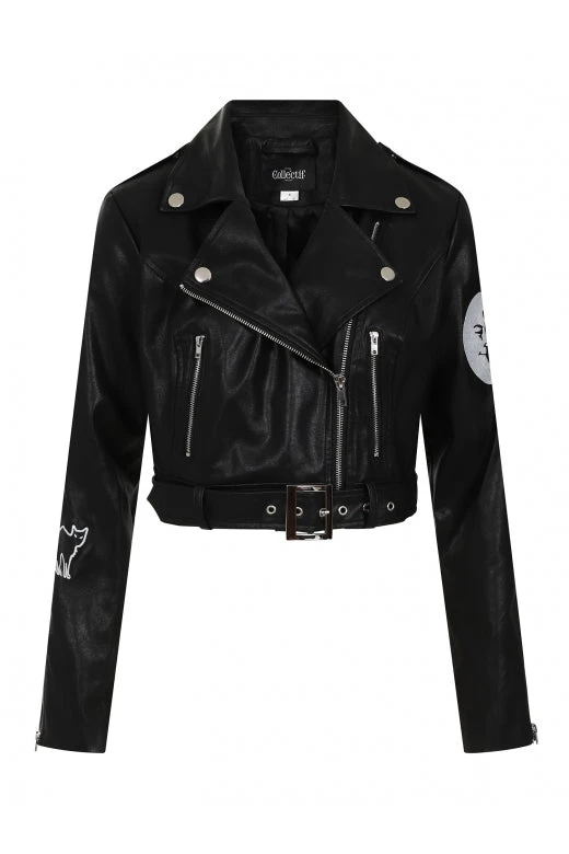 Collectif Lana Biker Jacket In Black Spooky Babe Winter 6 Collectif Lana Biker Jacket In Black Spooky Babe Winter