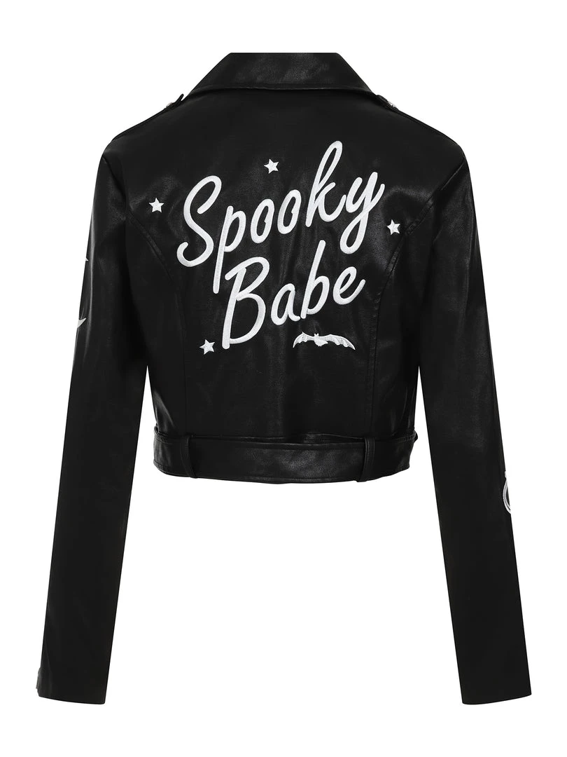 Collectif Lana Biker Jacket In Black Spooky Babe Winter 7 Collectif Lana Biker Jacket In Black Spooky Babe Winter