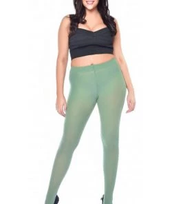 Winter Pamela Mann Hosiery Curvy Super-Stretch 50 Denier Tights In Leaf Green