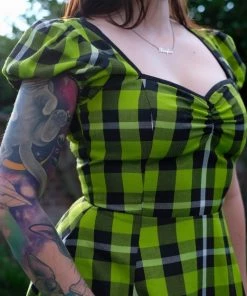 Winter Collectif Mimi Swing Dress In Frogs Breath Tartan