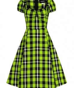 Winter Collectif Mimi Swing Dress In Frogs Breath Tartan