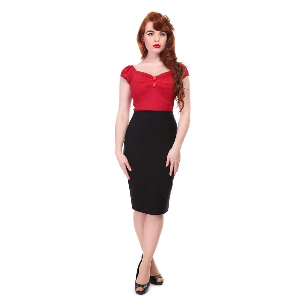 Collectif Polly Bengaline Pencil Skirt In Black Winter 2 Collectif Polly Bengaline Pencil Skirt In Black Winter