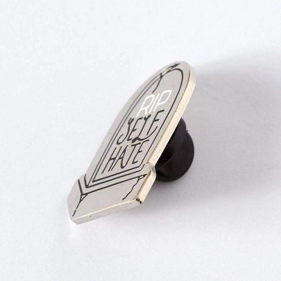 Punky Pins RIP Self Hate Enamel Pin 2 Punky Pins RIP Self Hate Enamel Pin