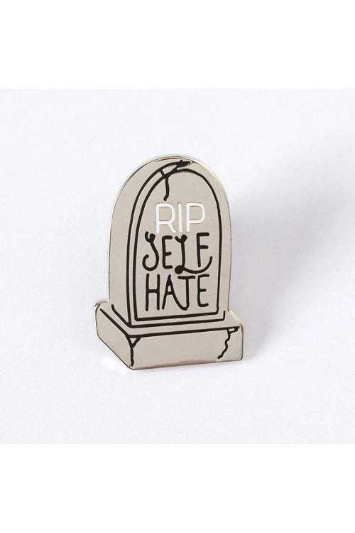 Punky Pins RIP Self Hate Enamel Pin 1 Punky Pins RIP Self Hate Enamel Pin