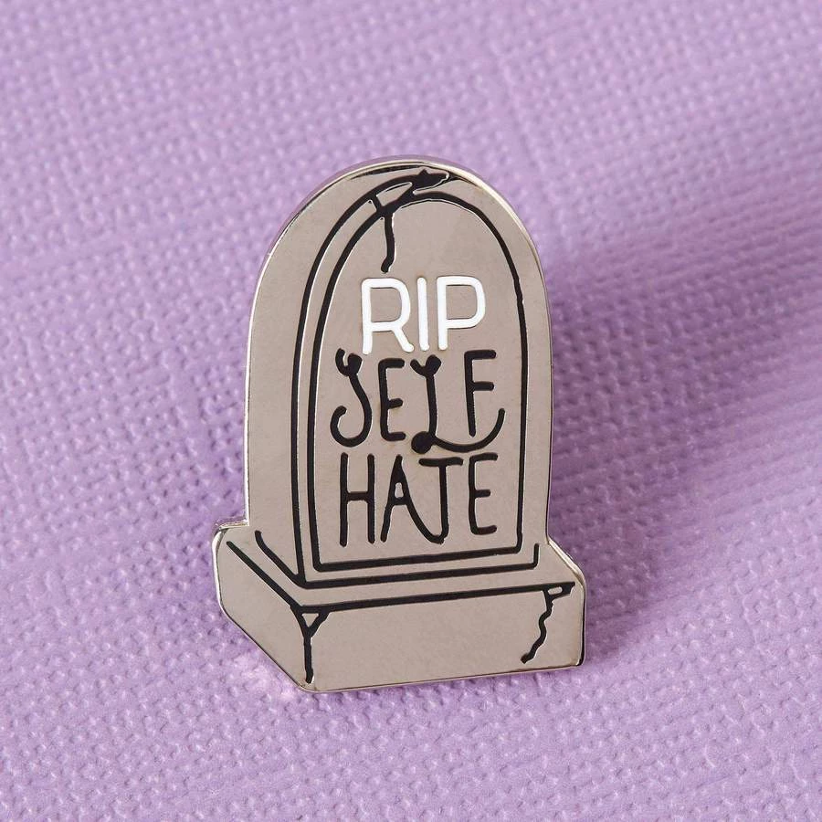 Punky Pins RIP Self Hate Enamel Pin 4 Punky Pins RIP Self Hate Enamel Pin