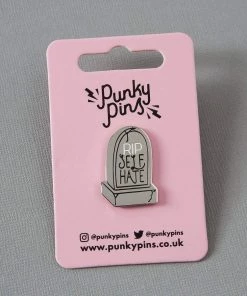 Punky Pins RIP Self Hate Enamel Pin 9 Punky Pins RIP Self Hate Enamel Pin