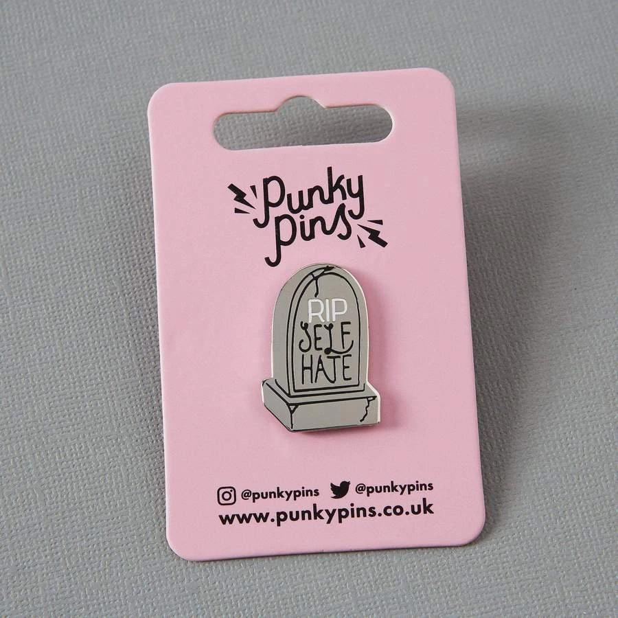 Punky Pins RIP Self Hate Enamel Pin 5 Punky Pins RIP Self Hate Enamel Pin