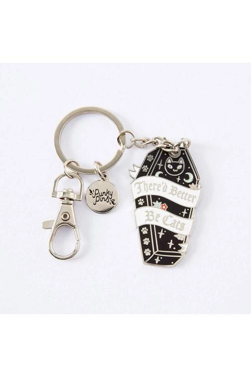 Accessories Punky Pins There'd Better Be Cats Keyring 1 Accessories Punky Pins There'd Better Be Cats Keyring