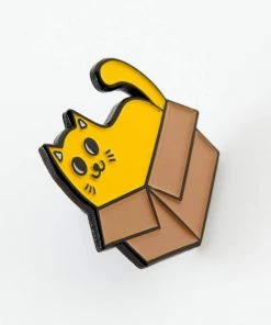 Punky Pins Cat In A Box Enamel Pin