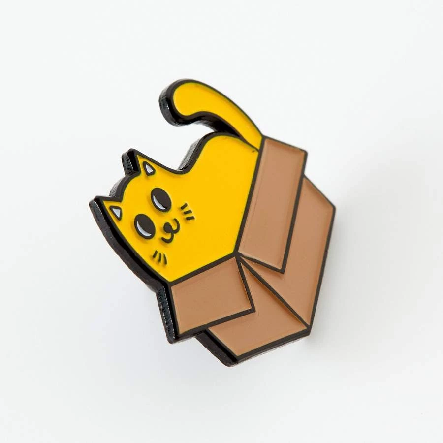 Punky Pins Cat In A Box Enamel Pin 2 Punky Pins Cat In A Box Enamel Pin
