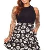 Sourpuss Skater Skirt In Skull Duggery Print New Arrivals And Restocks