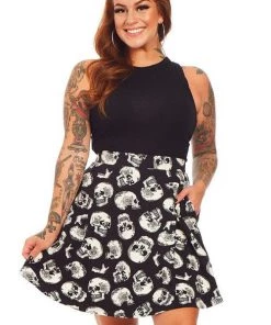 Sourpuss Skater Skirt In Skull Duggery Print New Arrivals And Restocks
