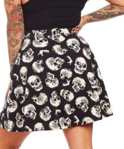 Sourpuss Skater Skirt In Skull Duggery Print New Arrivals And Restocks