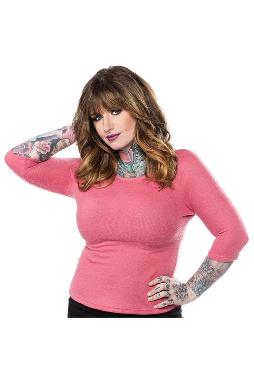 Winter Sourpuss Audrey Rose Top In Rose Pink 1 Winter Sourpuss Audrey Rose Top In Rose Pink