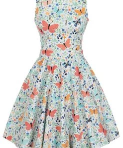 Lady Vintage Tea Dress In Spring Time Bloom