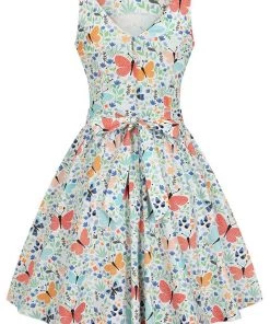 Lady Vintage Tea Dress In Spring Time Bloom