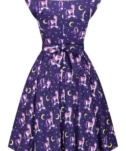 Lady Vintage Swing Dress In Unicorn Rainbow Candy
