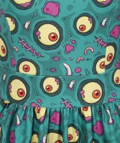 Lady Vintage Tea Dress In Eyeball Stew