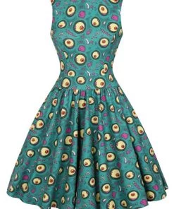 Lady Vintage Tea Dress In Eyeball Stew