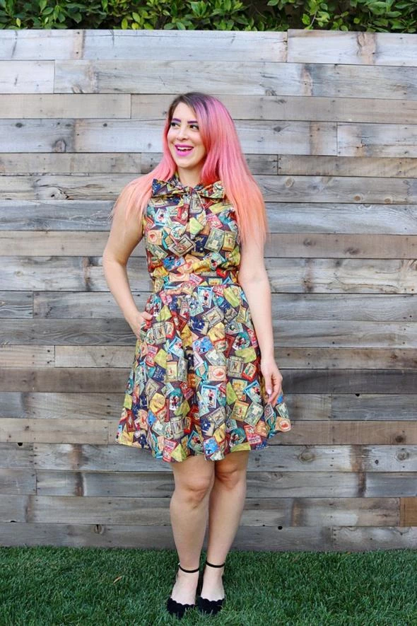 Clothing Retrolicious Bow Top In Fairytale Books Print 4 Clothing Retrolicious Bow Top In Fairytale Books Print