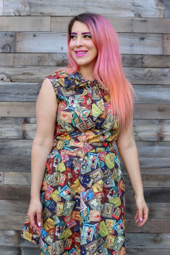 Clothing Retrolicious Bow Top In Fairytale Books Print 5 Clothing Retrolicious Bow Top In Fairytale Books Print